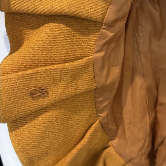 Anthropologie Tabitha Terrace Wool Mustard Jacket Coat Blazer Retro 0 - Picture 4 of 5